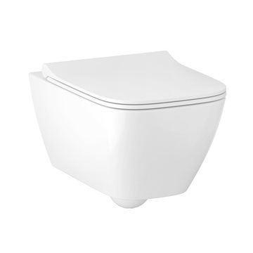 Geberit Smyle Square kompakt væghængt toilet skål uden skyllekant, hvid